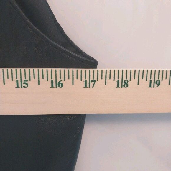 Vintage Diamond Leathers Women's Motorcycle Vest Sz 10 Black Goth Moto Bikercore - Picture 4 of 9